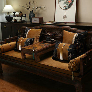 中式罗汉床专用沙发坐垫带靠背五件套座垫高端红木家具沙发垫定制