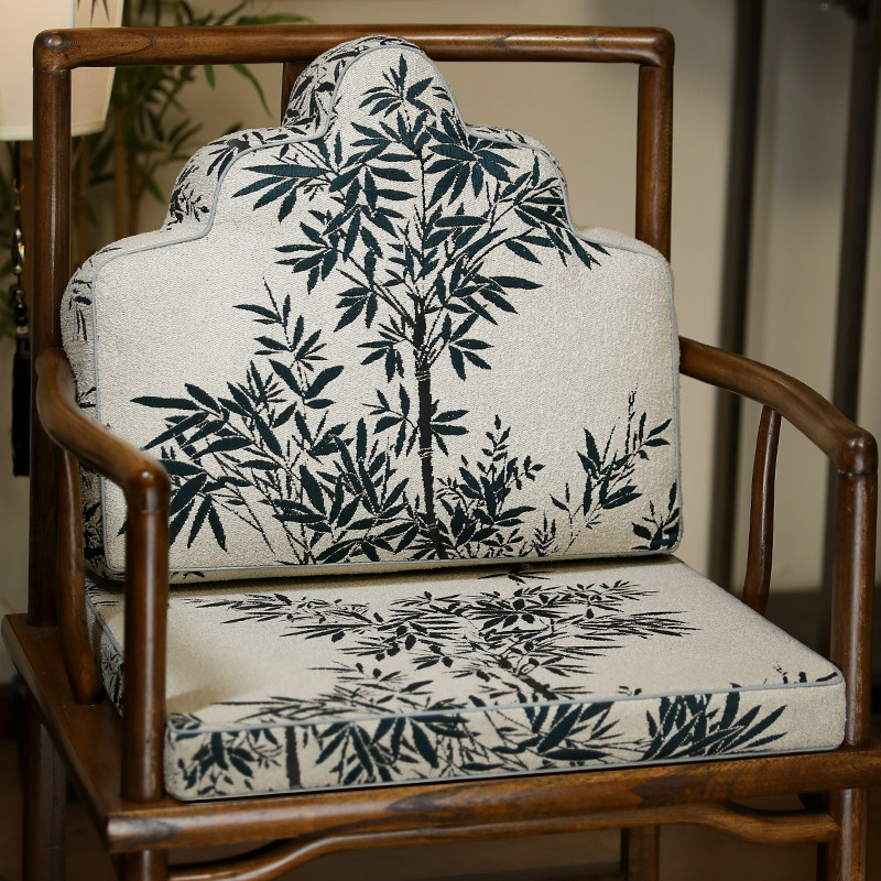 中式红木椅子坐靠山枕靠垫一体茶桌椅圈椅太师椅实木沙发靠背定制