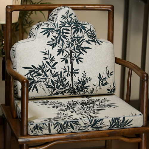 中式红木椅子坐靠山枕靠垫一体茶桌椅圈椅太师椅实木沙发靠背定制