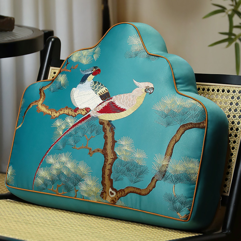 新中式沙发抱枕床头软包大靠背垫客厅红木椅子云朵靠垫座椅护腰靠