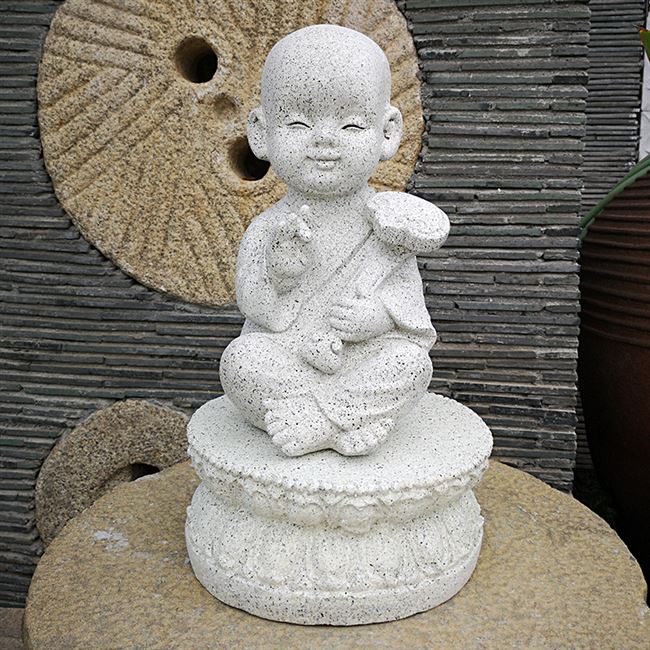 正品日式禅意小和尚佛像摆件枯山水景观花园户外仿真石雕小沙弥装