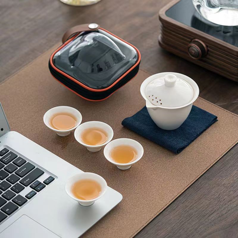 旅行茶具盖碗茶杯便携快客杯户外