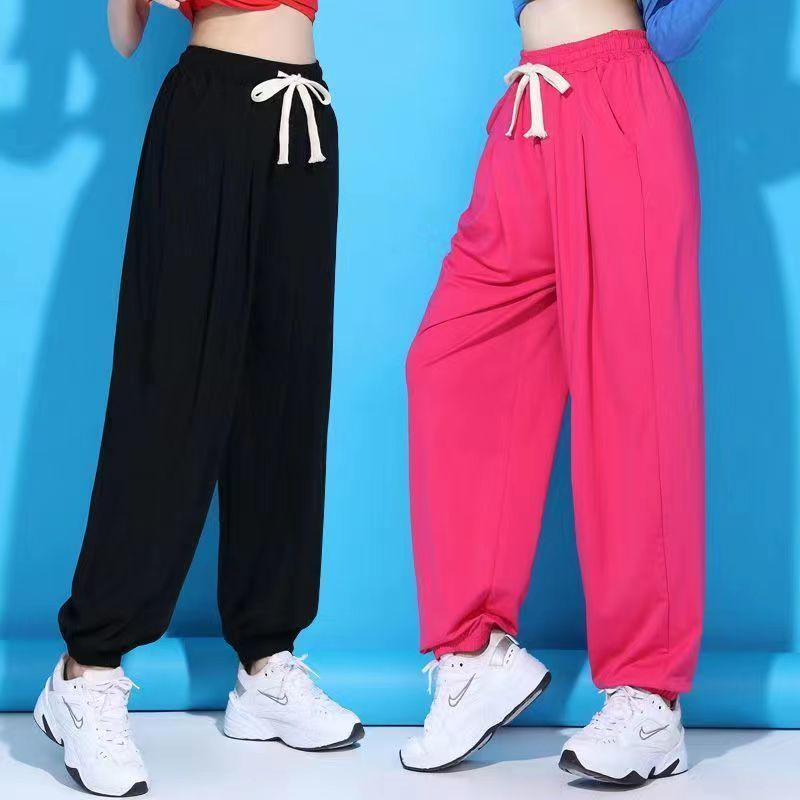 广场舞服装女新款纯棉短袖T灯笼裤健身运动套装曳步舞服跳操服
