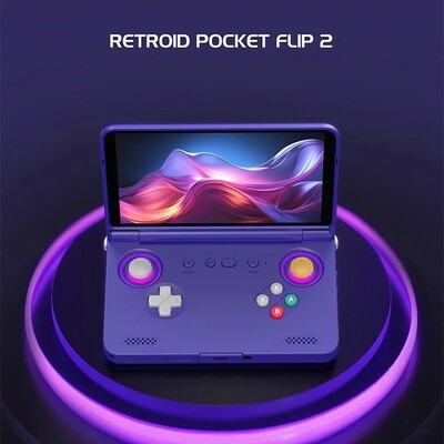 新品Retroid Pocket Flip2 SD865版本 5.5寸OLED翻盖安卓掌机游戏