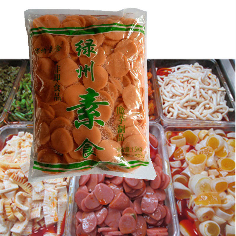 绿州魔芋素食凉拌素火腿1400克x4包加量麻辣烫火锅串香包邮广东省