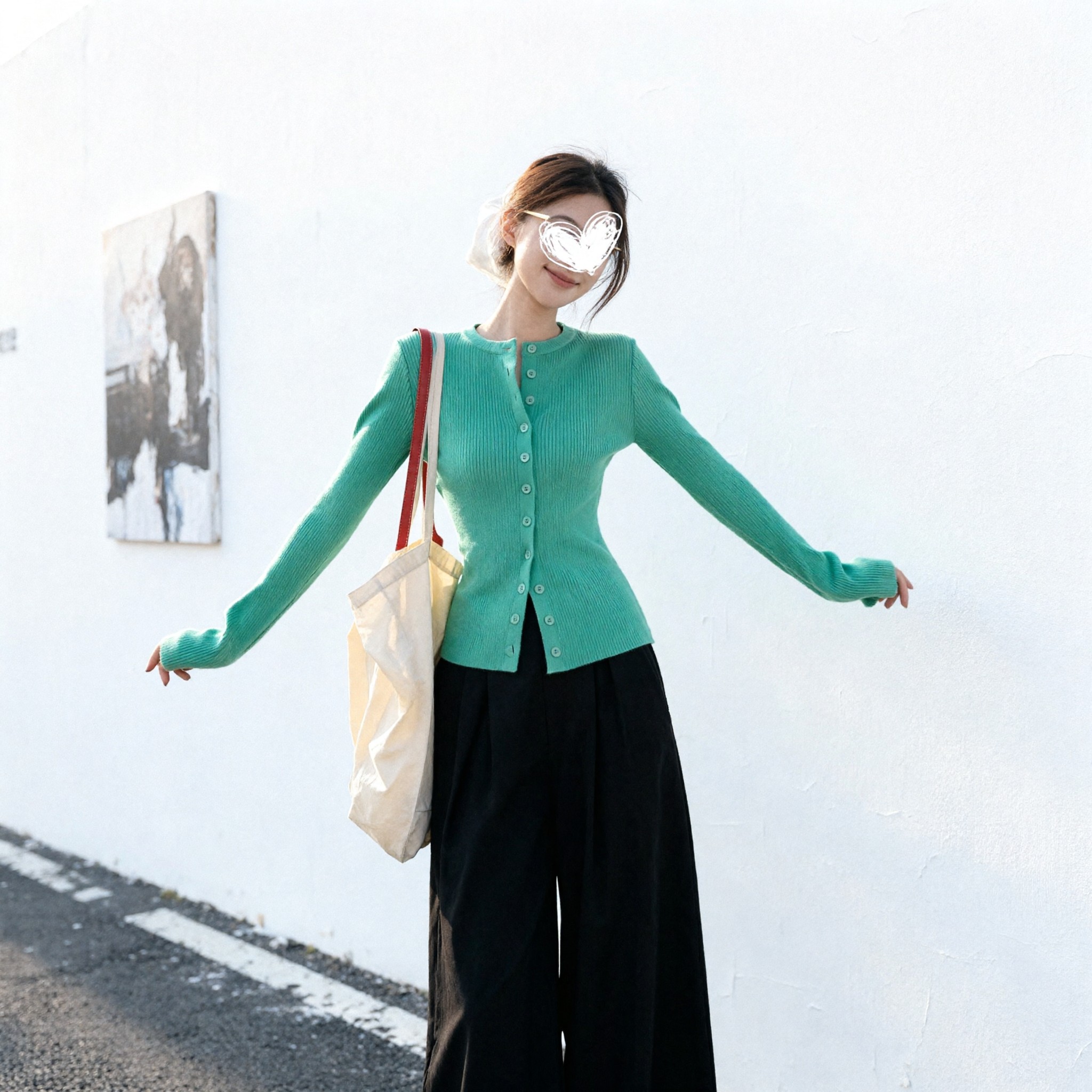 MosesQueen魔西女王薄荷绿色针织