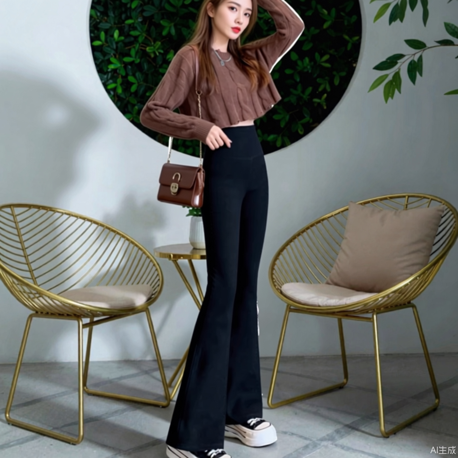 加优质绒裤女小个子外穿2023新款秋冬高腰提臀芭比提臀打底马蹄裤