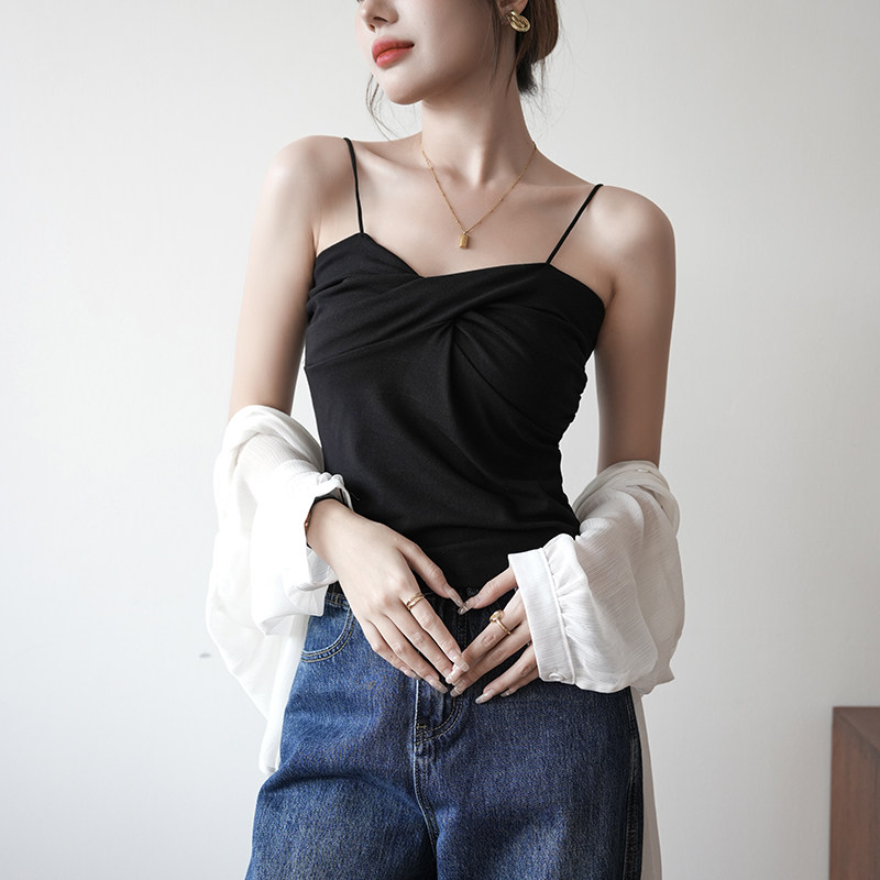 吊带背心女2026新款白色季抹胸内搭可外穿交叉文胸感修身辣妹上衣