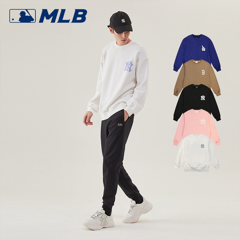 MLB套头卫衣新款正品后背NY大标时尚休闲宽松男女潮LIKE圆领卫衣