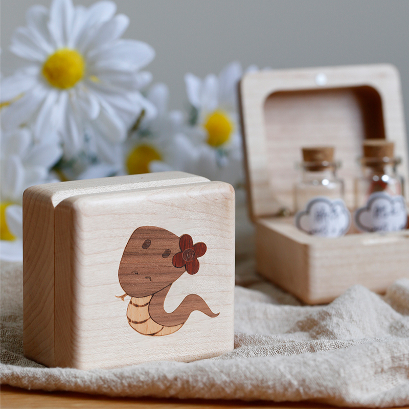 实木生肖脐带胎毛收藏盒