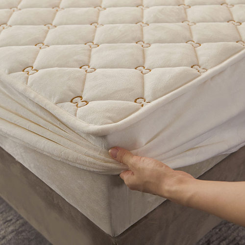 秋冬牛奶绒床笠夹棉加厚床套罩