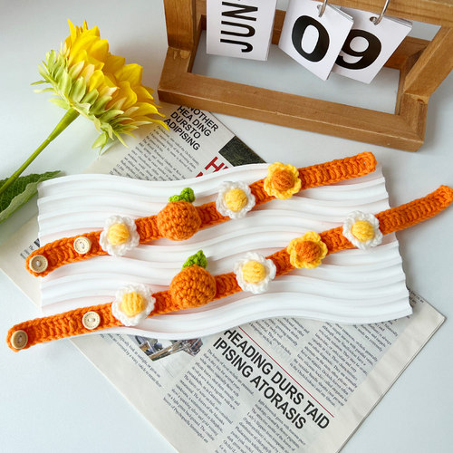 超可爱小橘子手工猫咪狗狗配饰