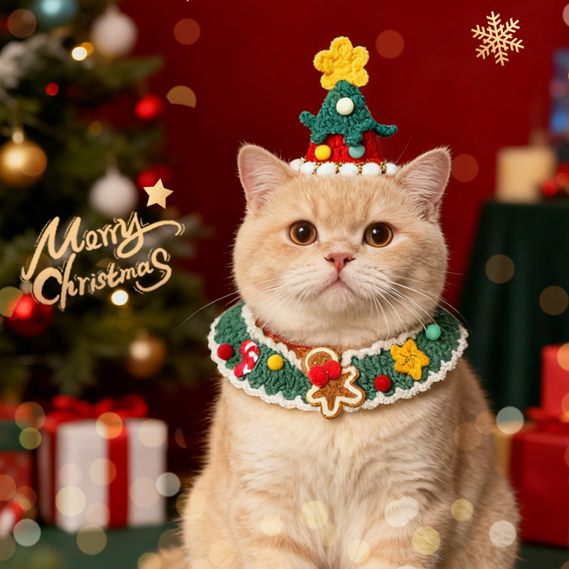 麋鹿圣诞老人姜饼人手工装饰围脖