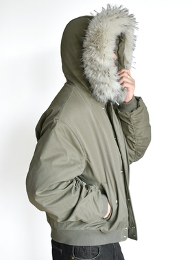 【座山雕】重磅毛领派克棉服男秋冬加厚款工装外套连帽美式夹克