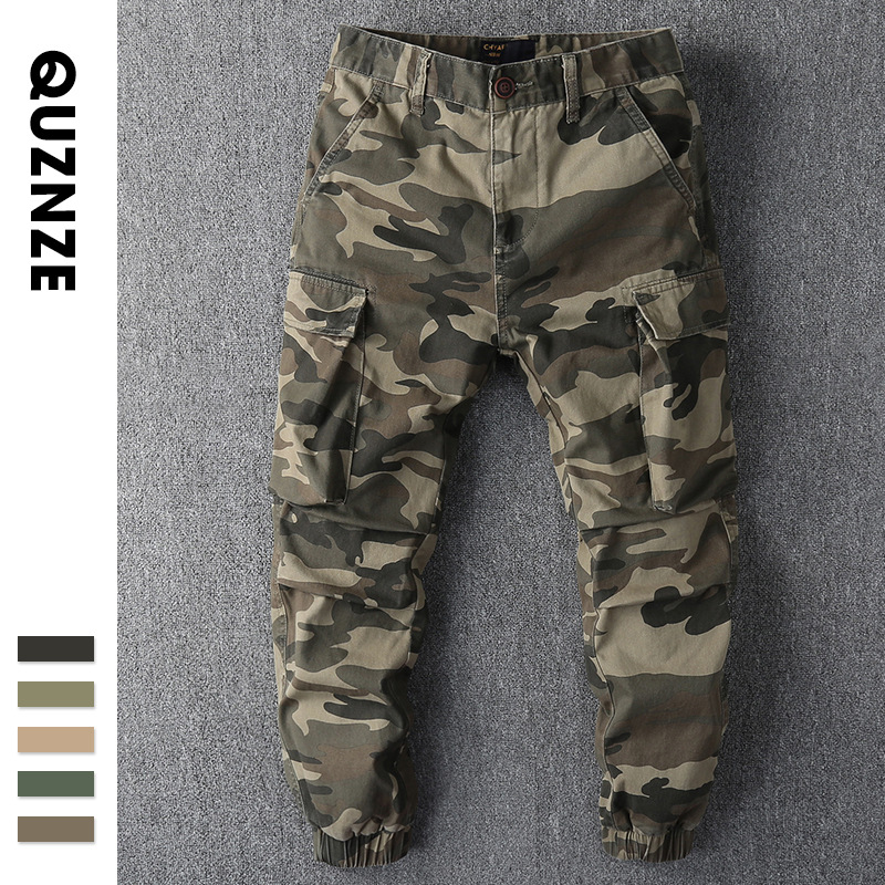 mens cargo camo jogger pants for men休闲裤男迷彩工装运动秋季