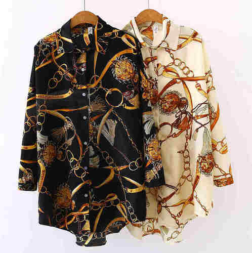 Blouse three quarter sleeve Loose Tops Shirt
