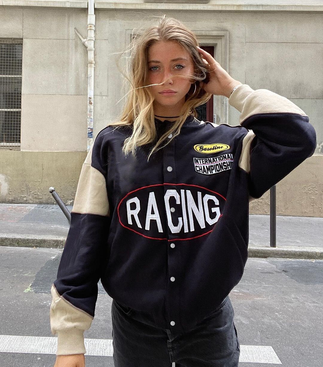 Fall single-breasted college style baseball uniform jacket