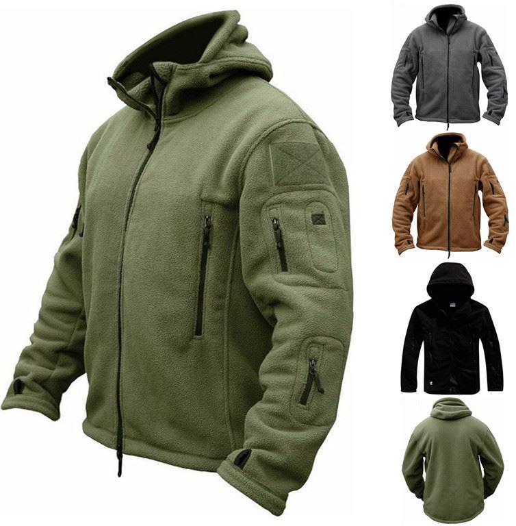 Fleece jacket Military Soft Casual Hooded Jackets Men夹克男