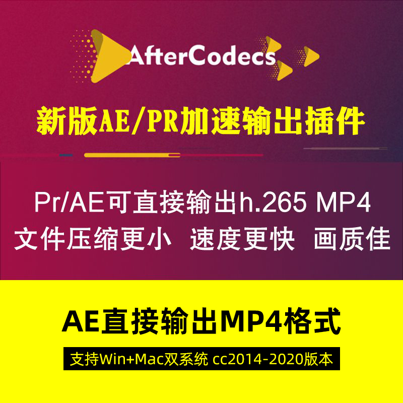 AE PR输出mp4格式H.264视频渲染插件AfterCodecs v