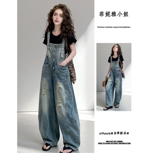 休闲直筒工装休闲背带裤