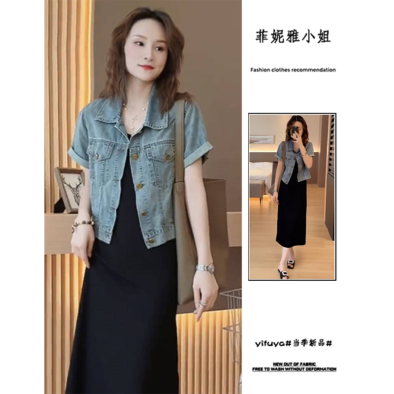 薄款短袖牛仔衬衫女士夏装新款图片