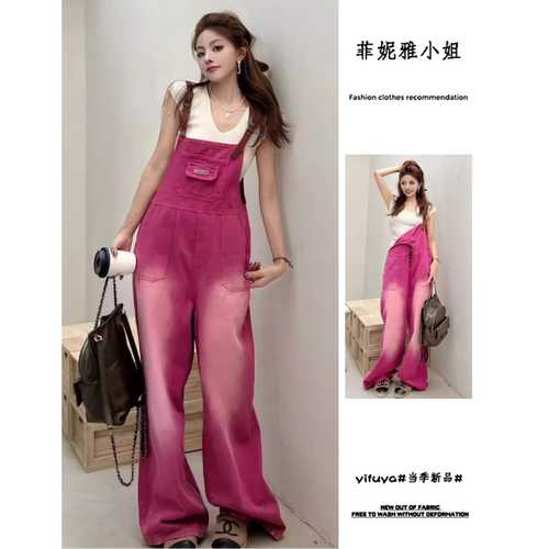 水洗做旧设计感牛仔裤女春夏2025