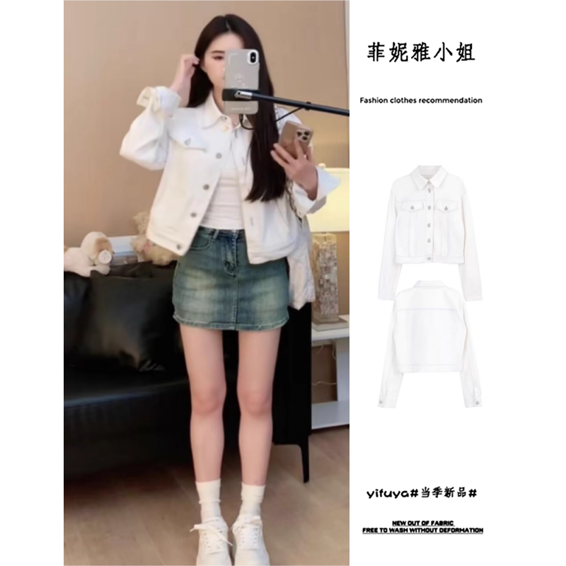 韩版宽松休闲百搭牛仔外套女图片