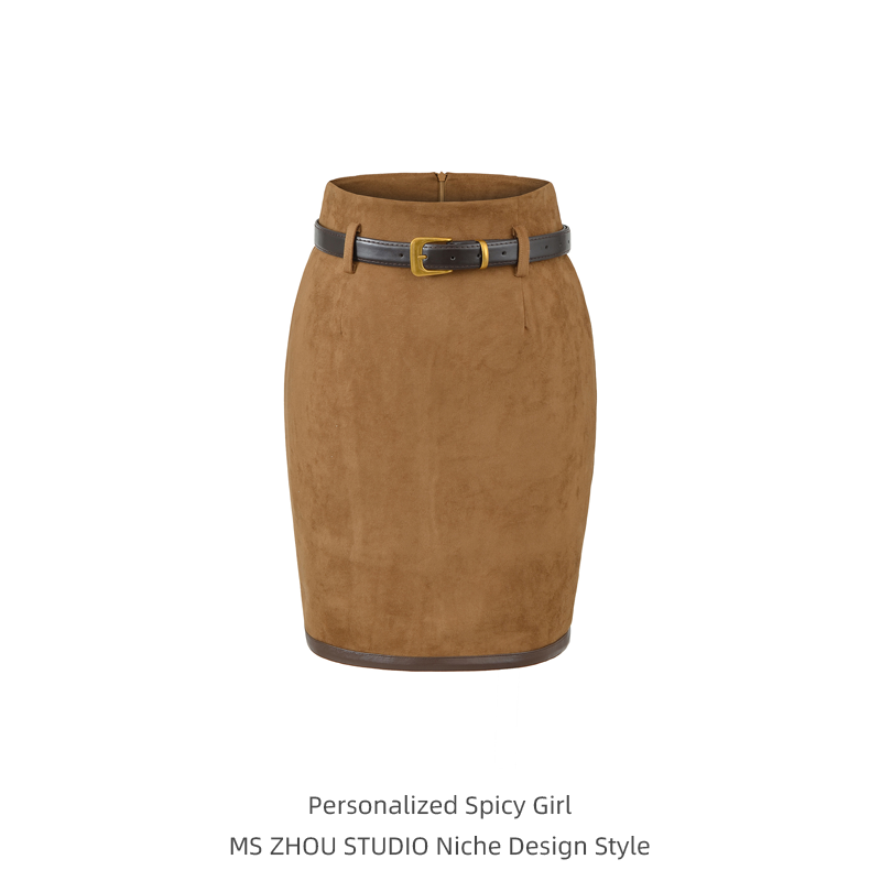 辣妹复古麂皮绒半身裙女春秋新款高腰显瘦后开叉包臀短裙腰带装饰,女装/女士精品,半身裙,淘宝优惠券,粉丝福利购,淘宝优惠卷