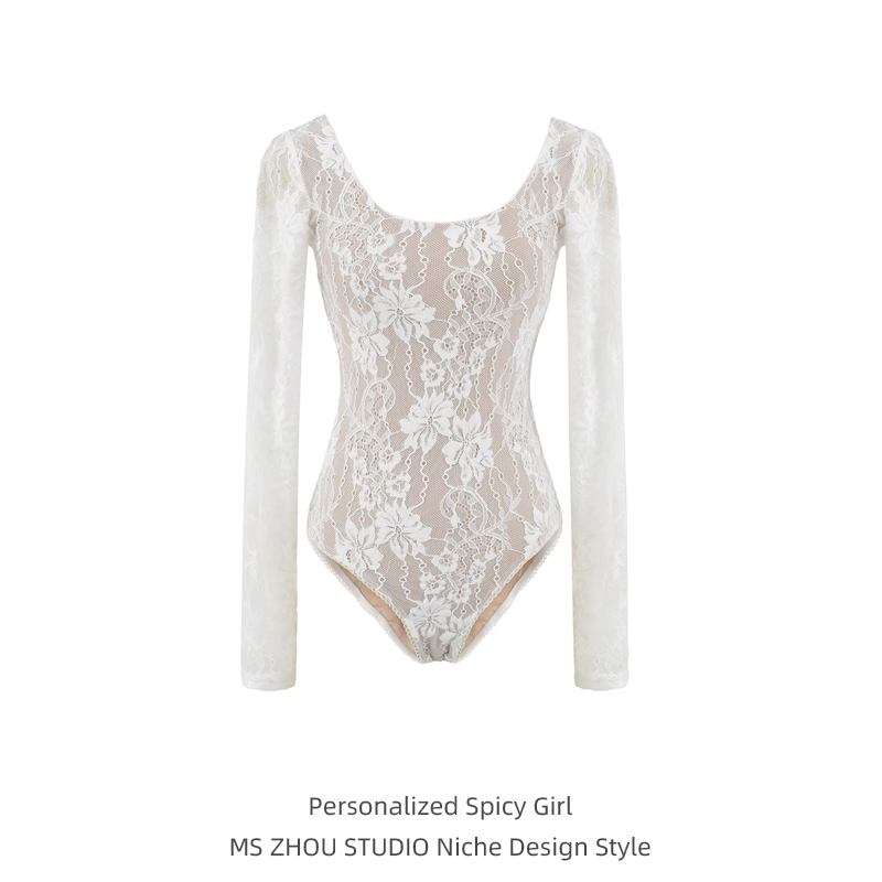 辣妹浮雕钩花蕾丝U领长袖连体衣女春秋季修身显瘦性感内搭打底衫,女装/女士精品,连体衣/裤,淘宝优惠券,粉丝福利购,淘宝优惠卷