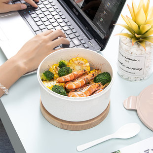饭盒泡面碗小麦秸秆可微波炉加热的打饭大容量餐盒冰箱午餐盒