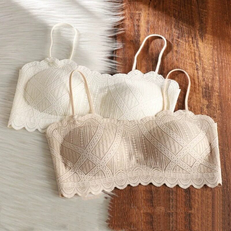 夏季蕾丝性感吊带背心女美背防走光裹胸内搭外穿打底内衣短款抹胸