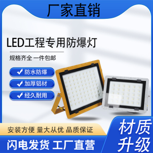 LED防爆灯免维护加油站仓库100W200W户外照明投光灯防水厂房灯具
