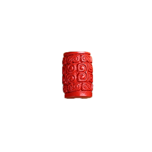 2026高品红砂朱砂桶珠回纹刻面并蒂莲四叶草福字隔珠大红色配件