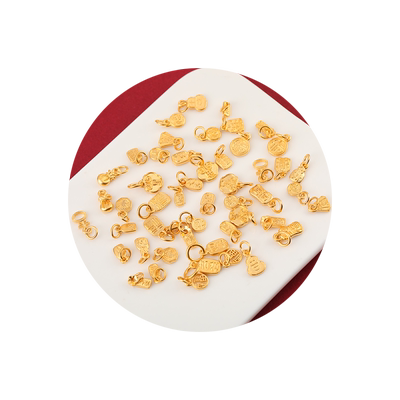 保色沙金福字吊坠招财纳手串配饰