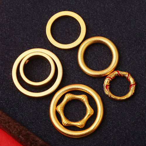 金色包珠圈跑环配件diy手工编织