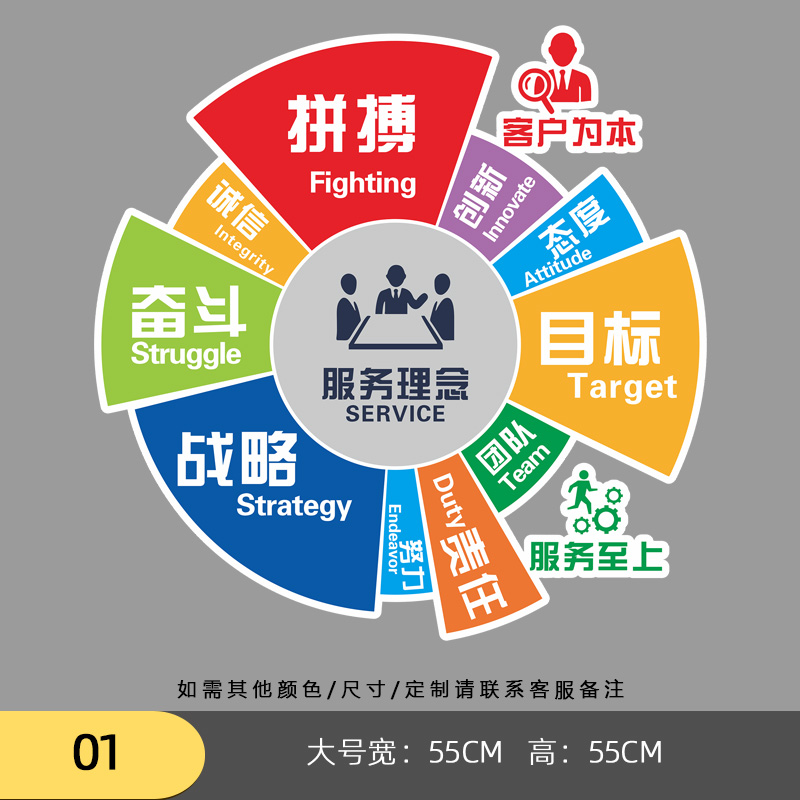 公司企业激励员工奋斗标语口号贴画办公会议室文化装饰励志墙贴纸