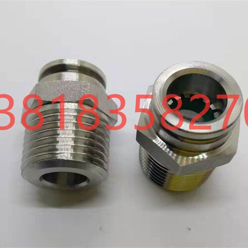 304不锈钢快插接头PC8-01NPT气管PU外螺纹快速软管直通气动气嘴