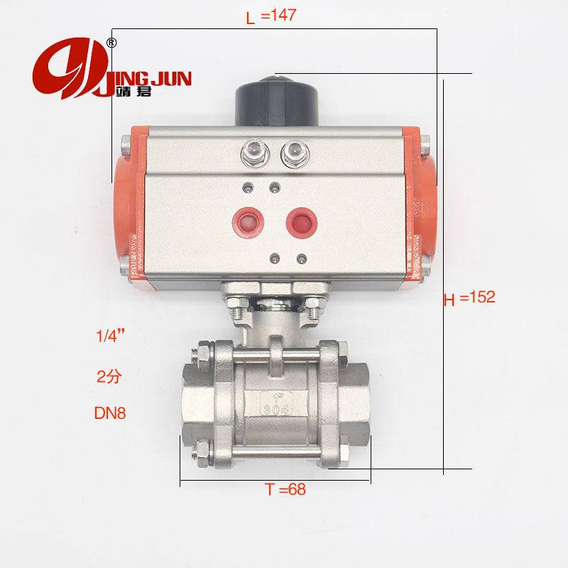 Q611F-16P不锈钢气动丝扣球阀三片式高平台球阀门开关内螺纹DN15,包装,五金配件包装,淘宝优惠券,粉丝福利购,淘宝优惠卷