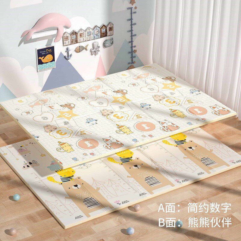 乐缔XPE双面折叠爬行垫客厅卧室宝宝爬爬垫2CM加厚1张家用防滑垫