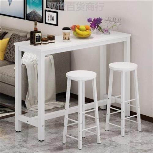 。ins风欧吧台桌高脚椅子蝴蝶结客厅家用隔断吧台简约白色钢筋