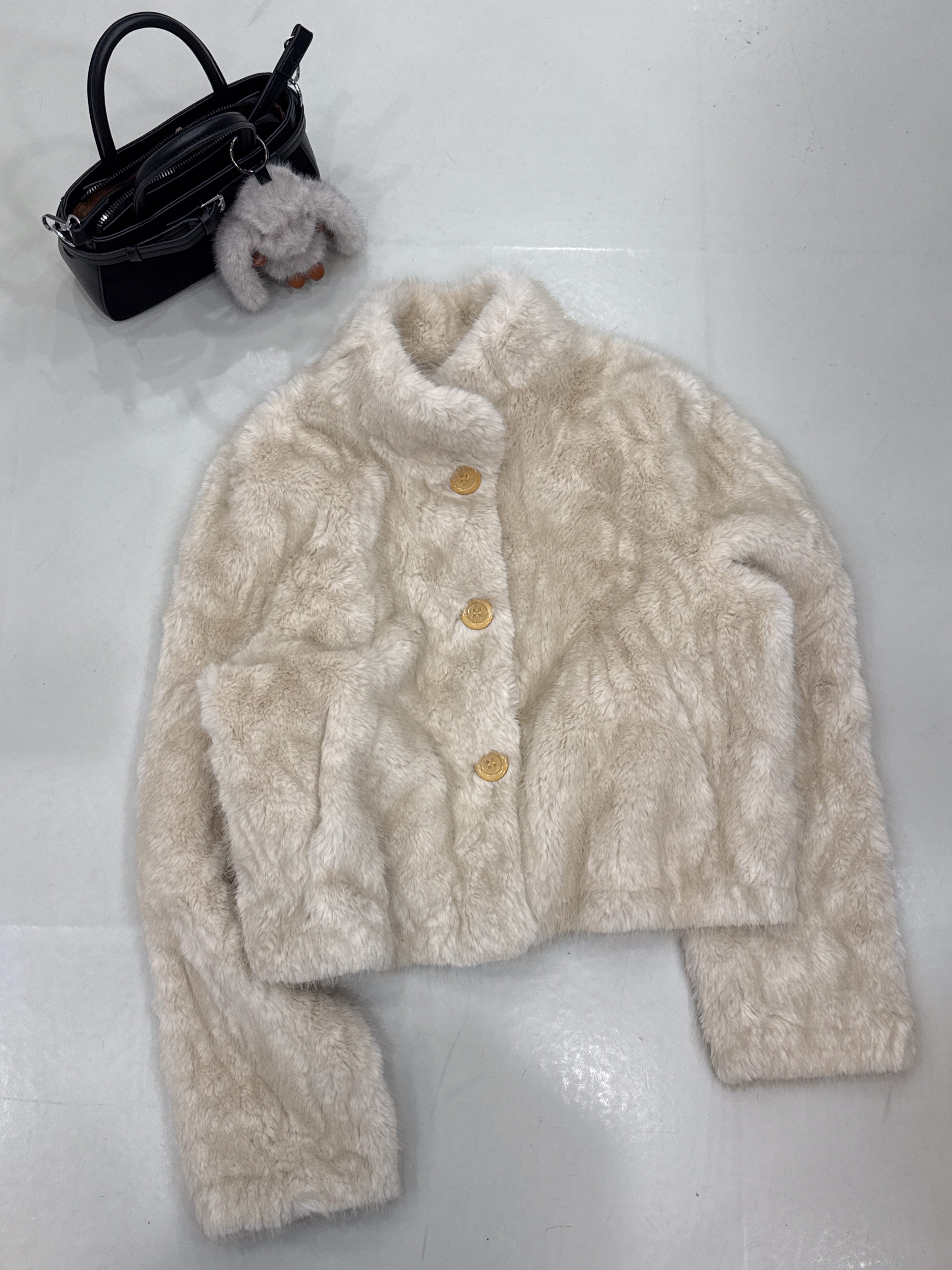 2025冬季立领小个子可爱风环保毛毛外套皮毛一体显瘦保暖上衣女,女装/女士精品,皮草,淘宝优惠券,粉丝福利购,淘宝优惠卷