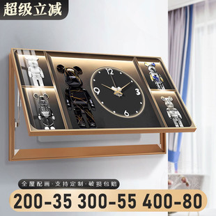 高级感电表箱装饰画画带钟表大尺寸强弱电箱挂画画暴力熊开关盒遮