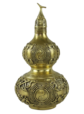 八卦开口客厅办公室中式风铜葫芦