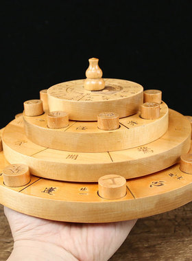 桃木奇门罗盘活盘易经活解转盘随身风水摆件遁甲