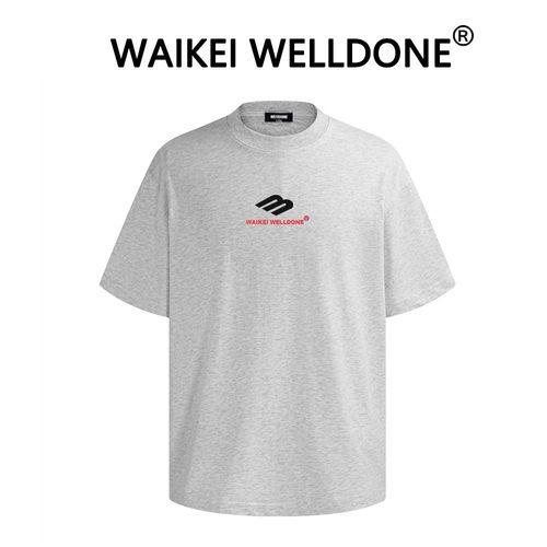 WAIKEI WELLDONE潮牌WE11DONE短袖T恤男宽松美式情侣高街重磅纯棉