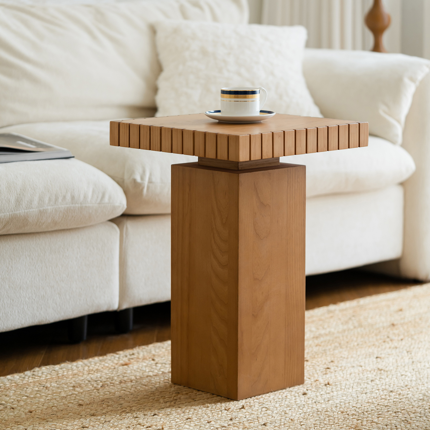 法式复古实木边几客厅沙发