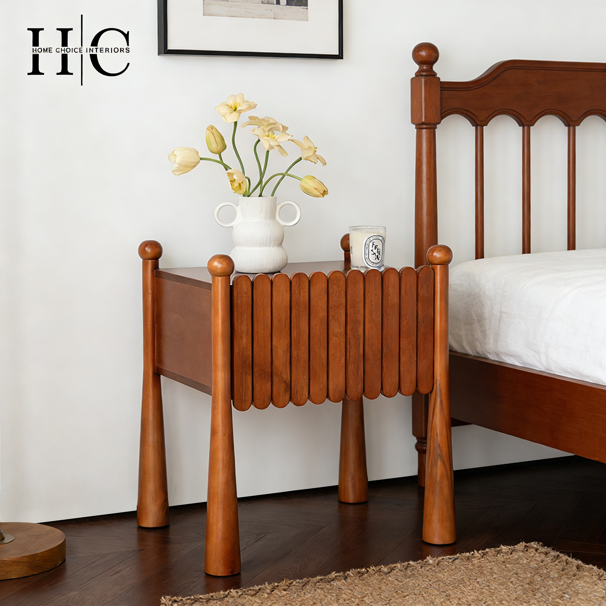 homechoice法式复古实木床头柜卧室床边储物柜中古风收纳柜,住宅家具,床头柜,淘宝优惠券,粉丝福利购,淘宝优惠卷