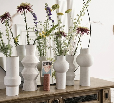 荷兰HKliving speckled斑点黏土花瓶插花花器装饰摆件北欧建筑ins
