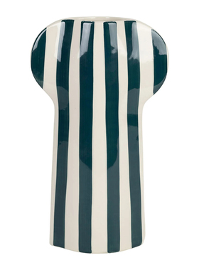 FQR LIVING意大利FABRIOUE DE STYLES华丽Lumi陶器绿色条纹花瓶