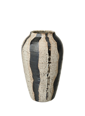 FQR LIVING 丹麦SINNERUP Arti自然有机形状陶器绘画米棕色花瓶